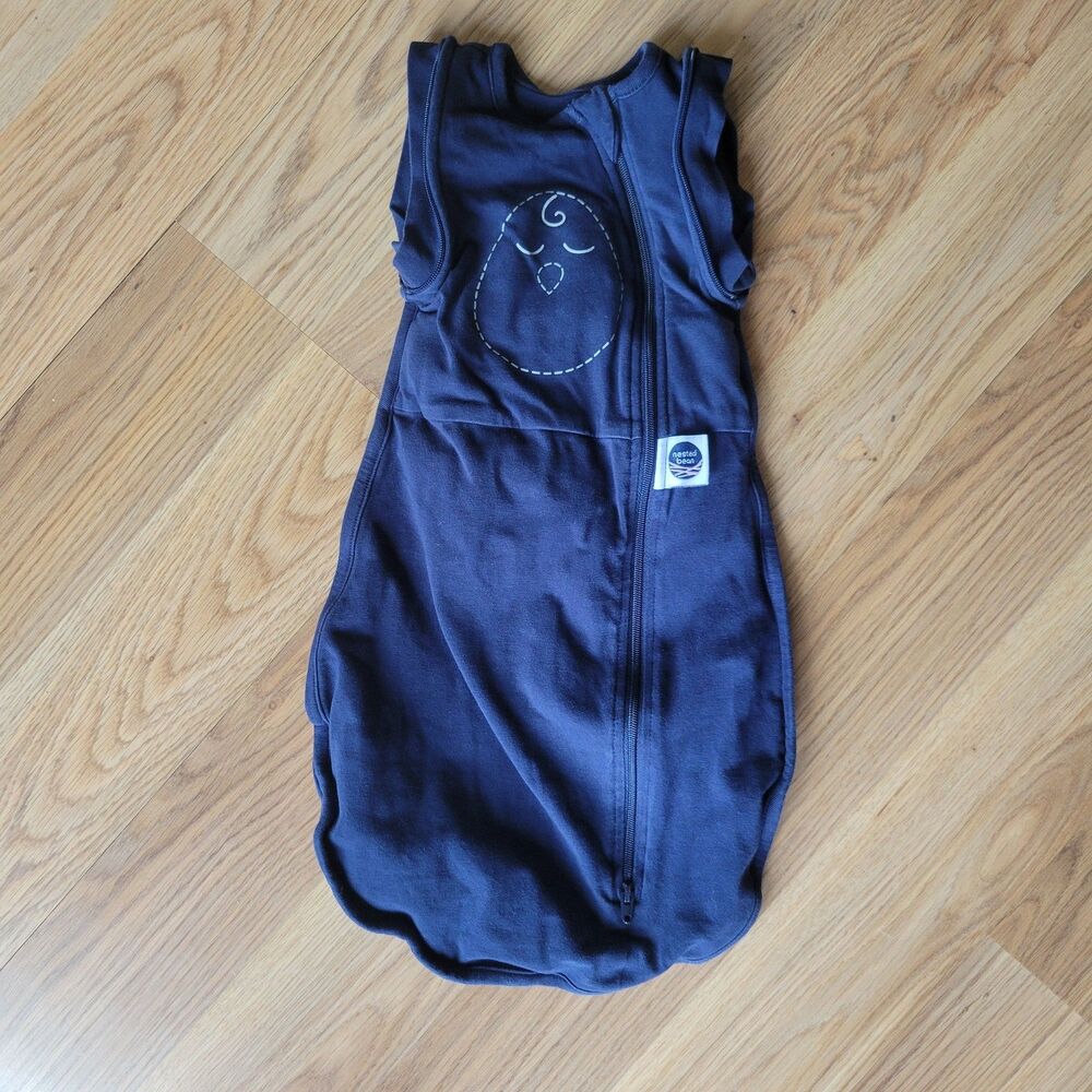 Nested Bean Zen One Classic Gently Weighted Transitional Swaddle Navy Blue 0-3M